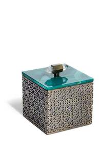 <b>Wooden</b> hammered design <b>storage</b> box rectangular container decorative organizer jewelry keepsake <b>chest</b> multipurpose <b>storage</b> holder - Product Image 5