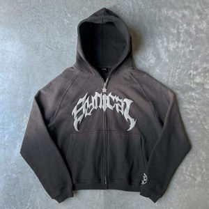 Wholesale Custom Puff Printing Crop <b>Top</b> Hoodies Sweatshirts Street Women's Oversized Cropped - Product Image 5