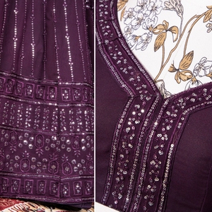 Dernier vêtement de Festival de créateur, broderie Georgette, Lehenga, Choli avec dupata, lehenga, choli pour filles - Product Image 3