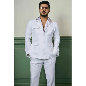 ชุดซาฟารีสไตล์วินเทจพร้อมเสื้อเชิ้ตติดกระดุมและกางเกงด้านหน้าแบนชุดซาฟารีพร้อมผ้าทนทาน - Product Image 6