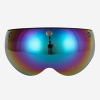 Visière à bulles à 3 boutons pression Visière ouverte pour casque de moto Visière rabattable à lentille Capacete Accessoires pour casque de moto