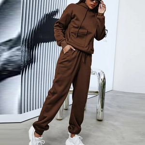 Wholesale Custom 100% Cotton Fleece <b>Plus</b> <b>Size</b> Winter Tracksuit Breathable Streetwear Jogger Hoodies Sweatpants Unisex Adults - Product Image 6
