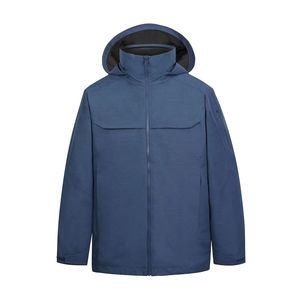 <b>Men's</b> Windproof <b>Hooded</b> Down <b>Coat</b> Winter Outdoor Jacket <b>with</b> Formal Style and Camouflage Pattern Front Logo Plain Color - Product Image 1