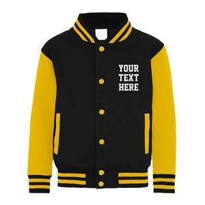 Nouvelle veste universitaire unisexe printemps 2025 100% coton respirant Col personnalisé Design imprimé Couleur violet doré Haute couture - Product Image 1