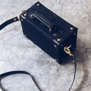 Classic Vintage Blue Leather Travel <b>Suitcase</b> Durable Handmade <b>Small</b> <b>Carry</b>-<b>On</b> Luggage with Gold Accents Retro Style Business - Product Image 3