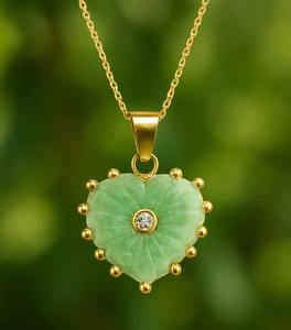 สร้อยคอจี้หินอเมซอนธรรมชาติทันสมัยดีไซน์เนอร์งานลูกปัดจี้ห่วงแบบเรียบง่ายสร้อยคอราคาไม่แพง - Product Image 1