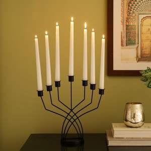 Candélabre en métal poli, finition laiton antique, décoration métallique de luxe, porte-bougie personnalisé, porte-bougie en gros - Product Image 5