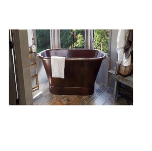 อ่างอาบน้ำทองแดงพื้นผิวมันวาวพร้อมเคลือบนิกเกิลภายในสำหรับใช้ในห้องน้ำหรือในบ้านหรือโรงแรมผลิตในอินเดีย - Product Image 4