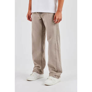 กางเกงยีนส์ทรงตรงหลวมสไตล์ลำลองสำหรับผู้ชาย ล้างสีกลาง รับผลิตตามสั่งพร้อมปักโลโก้ - Product Image 1