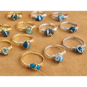 <b>Boho</b> Style Gold and Silver Plated Fashion <b>Rings</b> with Blue Stone Accents Resale Ready - Product Image 3