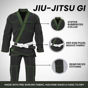 Kimono de Jiu-Jitsu Brésilien pour enfants, en coton pré-rétréci, 300 g/m², tissage perlé, léger, logo personnalisé, uniforme d'arts martiaux - Product Image 5