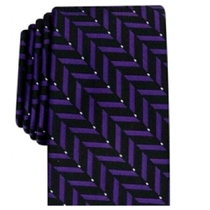 Alfani Men's Slim Geometric <b>Tie</b> <b>Purple</b> 100% Silk and Wool Regular Size for Gifts Packed in a Gift Box - Product Image 2