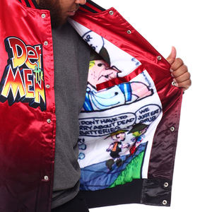 Chaqueta Bomber de Satén de Moda Urbana 2026 con Mangas en Contraste y Parche Personalizado para Unisex, Chaqueta de Satén 2026 - Product Image 2