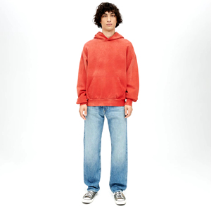 Sudadera con capucha de felpa francesa con logotipo personalizado para hombre, sudadera gruesa y pesada de 400GSM, sudaderas con capucha de algodón de invierno con hombros caídos - Product Image 4