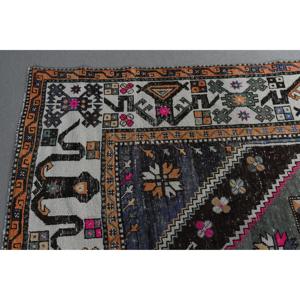 พรมขนาด 5.3x8.6 ฟุต, พรมตุรกีโบราณ, พรมลายดอกไม้สีน้ำเงิน - Product Image 4