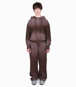 Sudadera con capucha deportiva de moda diseño liso lavado ácido cordón pesado ropa de calle de alta calidad personalizada de fábrica éxito de ventas - Product Image 5