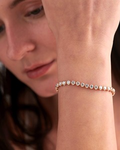 Pulsera de Diamantes Opulentos de 20 Quilates y 6.40 Ct, Diamantes Naturales Color G-H, Claridad VS-SI, Oro Sólido de 14K, Diseño Art Deco - Product Image 1