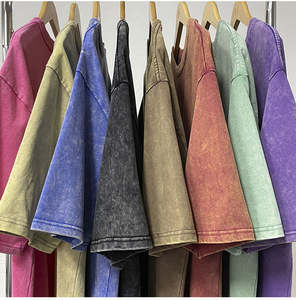 เสื้อยืดผ้าฝ้ายถัก100% สีดำซักกรดสไตล์วินเทจแบบปรับแต่งได้เสื้อสกรีนลายผ้าไหม - Product Image 2