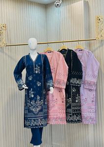 Collection formelle de luxe de Ssumaira Costumes Shalwar Kameez pakistanais et indiens sur tissu en mousseline de soie Vêtements de cérémonie - Product Image 2