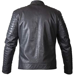 Chaqueta de Cuero PU Genuino Casual para Hombre 2025 con Cuello Alto, Cierre de Cremallera, Mangas Largas, Chaqueta OEM de Alta Calidad para Hombre - Product Image 5