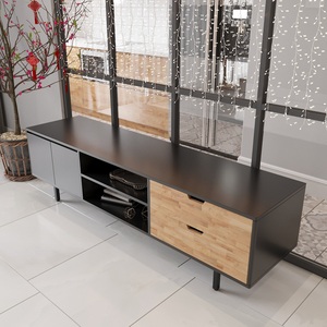 Contemporary KTV68042 TV Stand for Modern Living Room 180x40x50cm Wood with Iron <b>Legs</b> <b>Foldable</b> Farmhouse TV <b>Table</b> - Product Image 2
