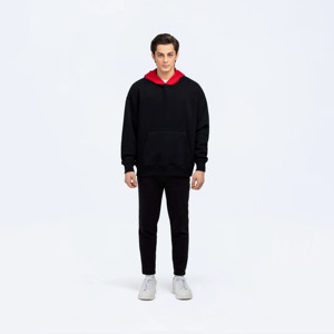 Jersey de lana de algodón 100% de gran tamaño para hombre, Sudadera con capucha en blanco, sudaderas y sudaderas de moda de estilo callejero para invierno - Product Image 2