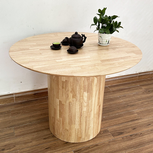 Table ronde minimaliste en bois de caoutchouc de 100 cm avec base en piédestal BA68137 - Product Image 2
