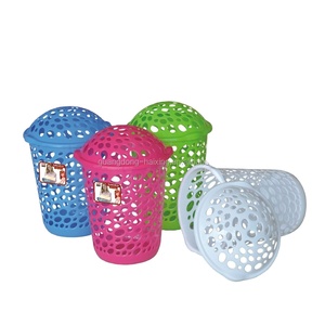 Haixing New Design <strong>Plastic</strong> <strong>Laundry</strong> <strong>Basket</strong> Storage with Lid <strong>Popular</strong> <strong>Basket</strong> Double Color 12811 - Product Image 1