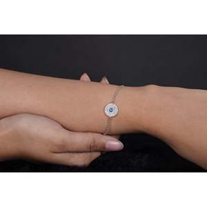 กำไลเทนนิสแฟชั่นลายตาปีศาจเงินแท้ 925 - Product Image 1