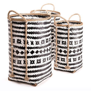 Gran oferta, cesta de almacenamiento decorativa de ratán de bambú, organizador rectangular tejido a mano duradero, muebles plegables modernos, decoración de habitación - Product Image 6