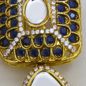 Pendientes de Aro Chapados en Oro para Mujer, Moda de Lujo, Clásicos, de Compromiso, con Piedras Naturales Azules Talladas a Mano, para Bodas y Fiestas, Regalo de Alta Calidad - Product Image 3