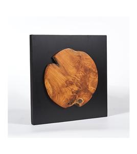 Decoración de pared de madera de teca rústica 17 'x17 Farmhouse Live Edge decoración de arte de pared para el hogar sala de estar dormitorio Oficina hecho a mano - Product Image 1