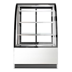 Commercial cake display fridge - 304L - 900mm - Double glazing - with 3 glass <b>shelves</b> - rear <b>sliding</b> doors, 2 glass doors - for - Product Image 5