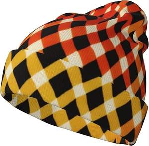 Gorros de punto con estampado de nieve de árbol de Navidad, gorros cálidos de invierno para mujer, gorros elegantes, gorro unisex sin visera, gorro con puño - Product Image 5