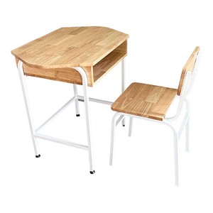 Conjunto de Silla y Escritorio Escolar Individual de Diseño Moderno y Cómodo, Madera de Caucho, Patas de Hierro, Estructura de Acero, Uso General, Muebles Escolares-BGHS001 - Product Image 2