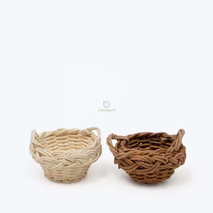 Eco Friendly Rattan Mini <b>Bowl</b> for Children Pretend Play Handmade in Vietnam - Product Image 1