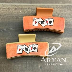 มาใหม่ล่าสุดร้อนขายสไตล์ตะวันตกทําด้วยมือเครื่องมือแกะสลักหนังผมกรงเล็บคลิปหนังกรงเล็บอุปกรณ์เสริมผมสําหรับผู้หญิง - Product Image 1