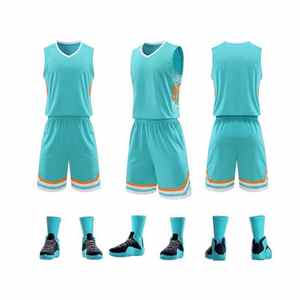 Uniforme de maillot de basket-ball brodé réversible de haute qualité pour hommes maille de Sublimation personnalisée à séchage rapide avec conception d'équipes - Product Image 5
