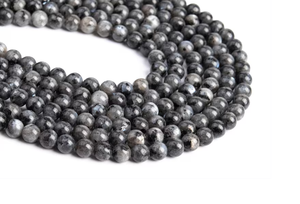 Collier en cristal naturel, perles de larvikite lisses, pierre rouge polie, bijoux, brin lâche, grossiste en pierres précieuses pour la guérison - Product Image 6