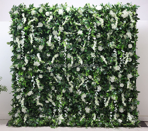 L Verdure Plante Tropicale Laisser Floral Toile de Fond Panneau 5D Roll up Vert Soie Artificielle Rose Fleur Mur pour Printemps Mariage Décor - Product Image 6