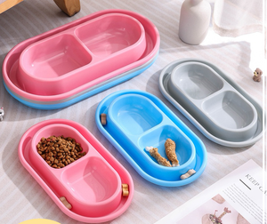 Offre Spéciale d'usine <span class=keywords><strong>Anti</strong></span>-<span class=keywords><strong>fourmi</strong></span> en plastique bleu rose Double bol pour animaux de compagnie bols pour <span class=keywords><strong>chat</strong></span> - Product Image 1