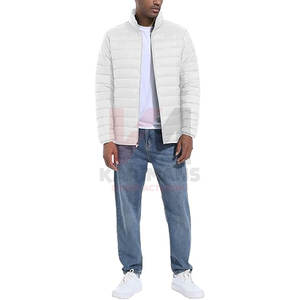 Chaqueta acolchada ligera y transpirable para hombre, abrigo de invierno repelente al agua a prueba de viento aislado, cuello levantado, 2 bolsillos laterales - Product Image 3