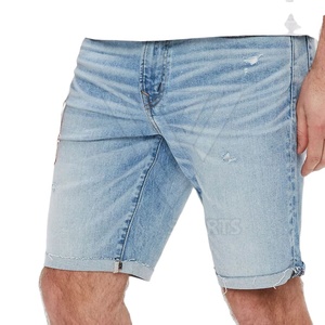 Shorts en jean décontractés pour hommes, design 2024, coton uni, légers, séchage rapide, style unique, vente en gros - Product Image 1