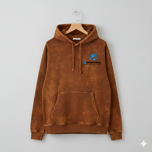 Unisexe Premium Pigment lourd teint brun doublé hip-hop polaire éponge française logo brodé personnalisé automne lavé vintage - Product Image 1