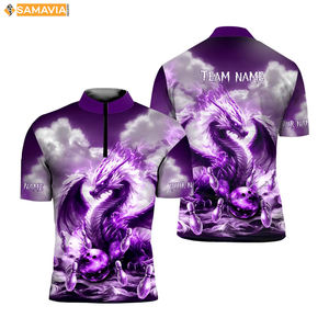 Uniformes d'équipe de bowling par SAMAVIA Chemises légères évacuant l'humidité pour clubs USA avec logo personnalisé - Product Image 3