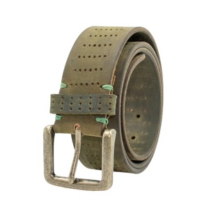 Cinturón de cuero de piel de vaca para hombre de diseñador verde de alta venta con hebilla de aleación 1,5 "ancho 150cm longitud precio al por mayor exportación - Product Image 1