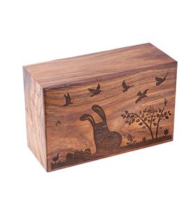Urnas de cremación de madera hechas a mano para cenizas humanas, caja de urna funeraria de árbol de la vida grande para adultos (250 LB-Conejo de palisandro) - Product Image 1