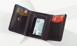 Femme portefeuille à trois volets en cuir véritable pochettes motif paume porte-carte LTW-0013C - Product Image 6