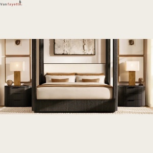 Cabecera y Estructura de <span class=keywords><strong>Cama</strong></span> de Madera Maciza Estilo <span class=keywords><strong>Boho</strong></span> <span class=keywords><strong>Chic</strong></span>, Diseño de Espiga Natural, Tamaños Queen, King y Full - Product Image 5