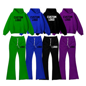 Conjunto de sudadera con capucha y pantalones de chándal OEM personalizado para hombre, conjunto de pantalones de chándal OEM con logotipo personalizado, estampado bordado DTG con diamantes de imitación - Product Image 2